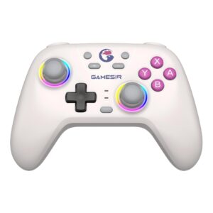 GameSir T4 Nova Multi-Platform Wireless Gaming Controller with Anti-Drift Hall Effect Sticks, HD Rumble, and RGB Lighting (White)