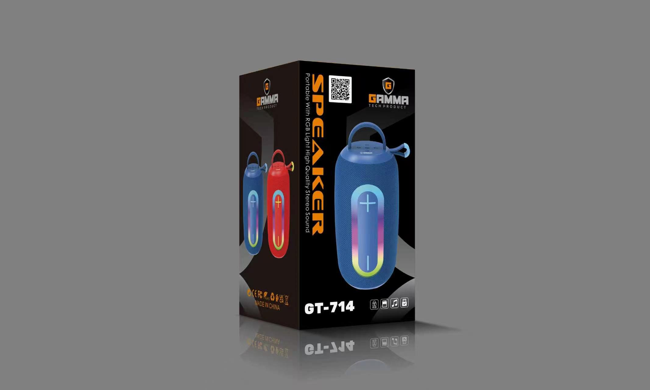 GAMMA GT-714 Portable Bluetooth Speaker with Vibrant RGB Lighting, Dual 5W Drivers & Fabric Design - Image 2