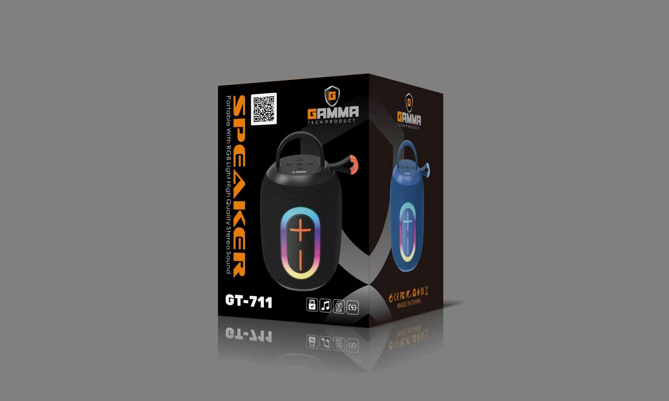GAMMA GT-711 Compact Portable Bluetooth Speaker with RGB Lighting, 5W Audio & Premium Fabric Design - Image 2