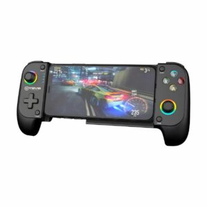 VOVO V-550 Wireless Telescopic Mobile Game Controller with Mechanical Buttons, Dual Vibration, and RGB Lighting for Android & iOS (Black)