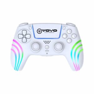 VOVO V-500 Wireless Controller for P5 and PC – Hall Sensor Precision, Six-Axis Gyroscope, Extended Back Keys, and RGB Lighting (Black/White)