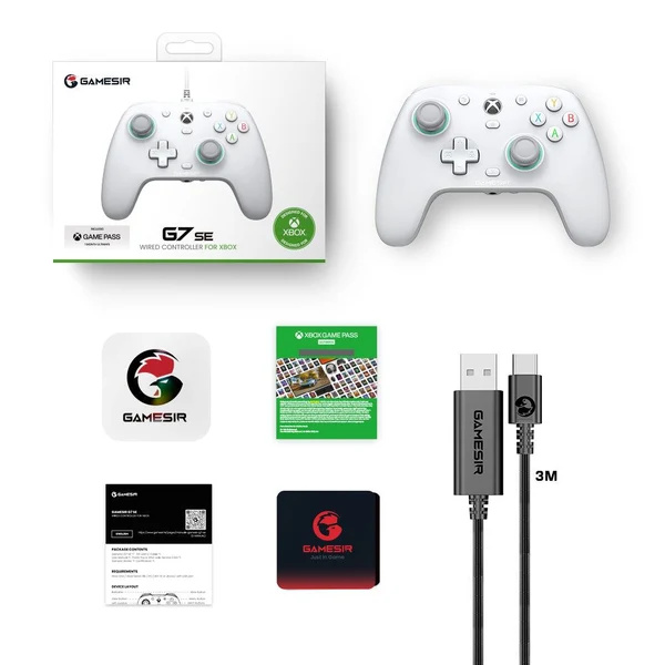 GameSir G7 SE Wired Controller for Xbox Series X|S, Xbox One & PC – Anti-Drift Hall Effect Sticks, Quick-Latch Back Buttons, and Swappable Faceplate (White) - Image 3
