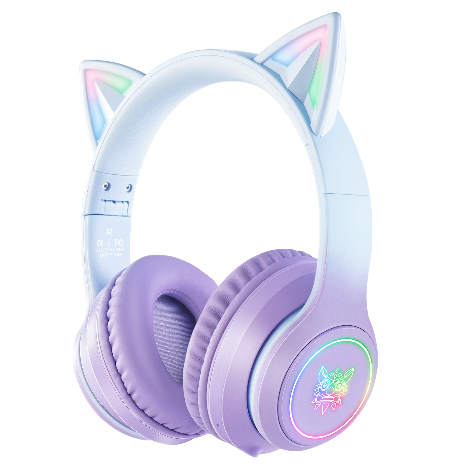 ONIKUMA B90 Wireless Cat Ear Gaming Headset with Dynamic RGB Lighting, Built-in Mic, and Plush Over-Ear Comfort for Mobile, PC & Mac - Image 2