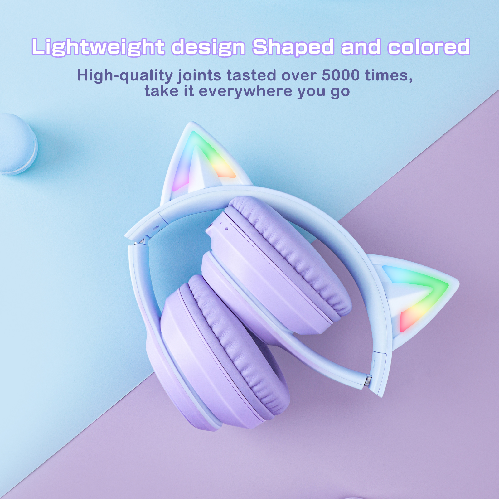 ONIKUMA B90 Wireless Cat Ear Gaming Headset with Dynamic RGB Lighting, Built-in Mic, and Plush Over-Ear Comfort for Mobile, PC & Mac - Image 21