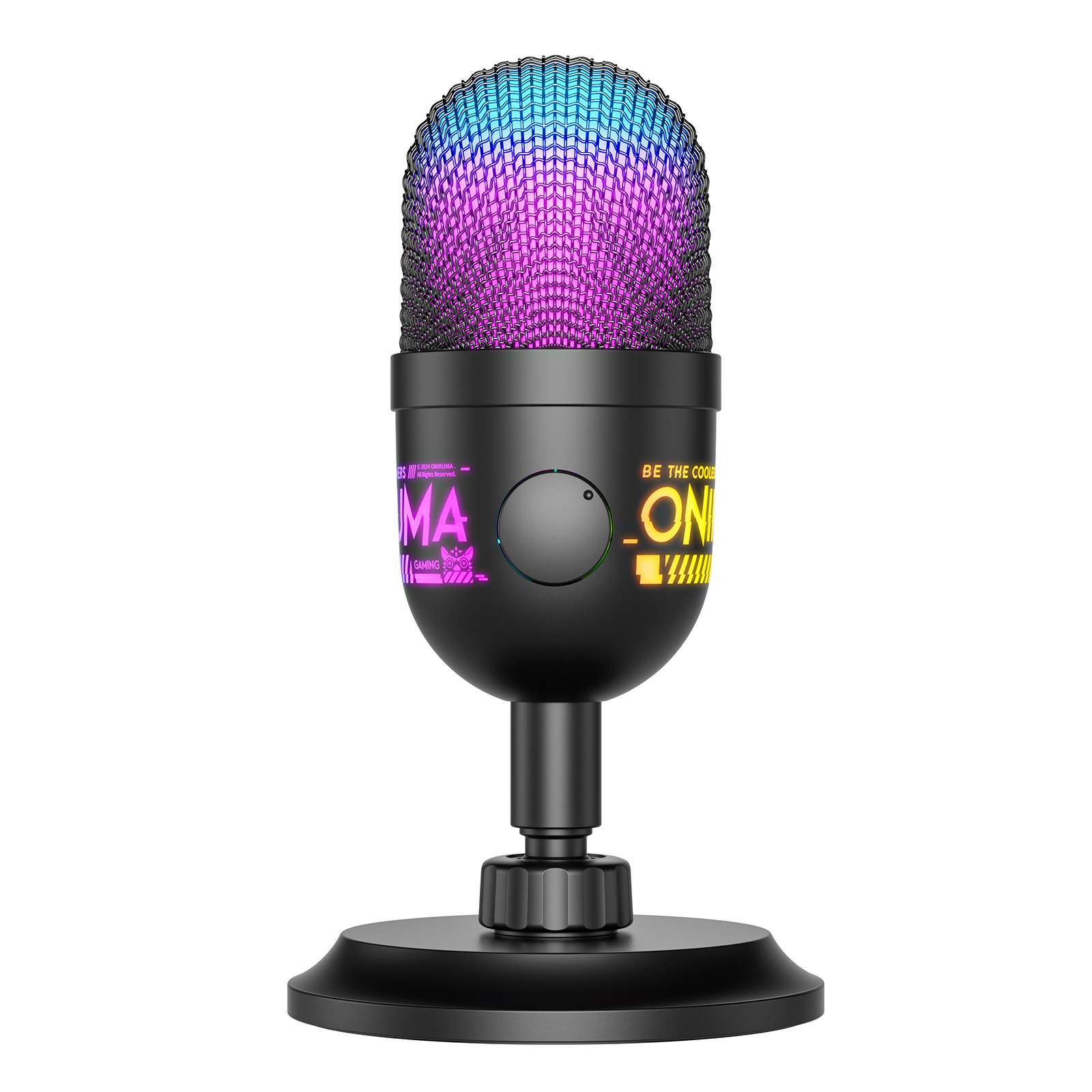 ONIKUMA M930 USB Condenser Gaming Microphone with Dynamic RGB Illumination, On-Board Gain Control Knob, and Adjustable Desktop Stand for PC Streaming & Podcasting (Black) - Image 5