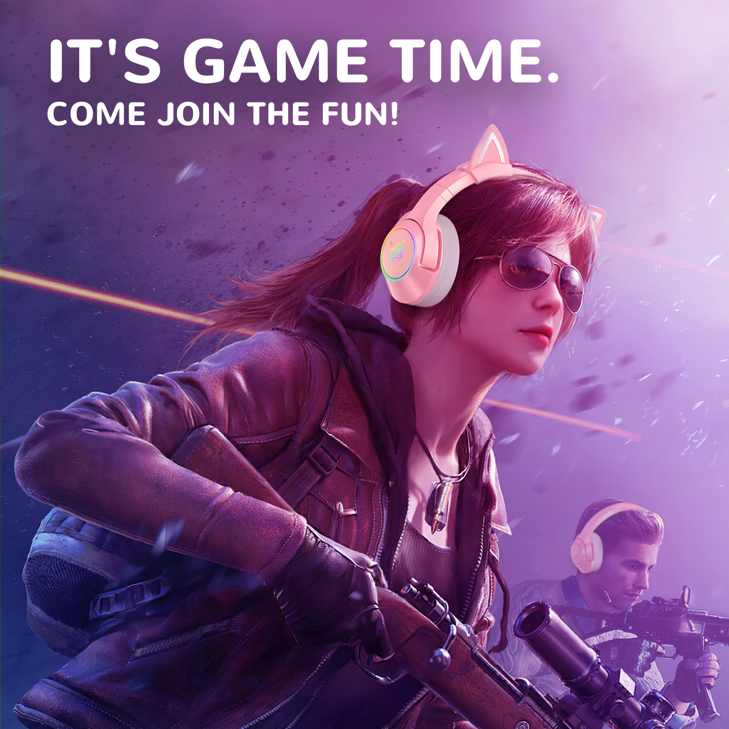 ONIKUMA K9 Wired Cat Ear Gaming Headset with Dynamic RGB Lighting, Flexible Noise-Isolating Mic, and 3.5mm Audio Jack for PC, PS5 & Xbox (Black & Pink) - Image 12