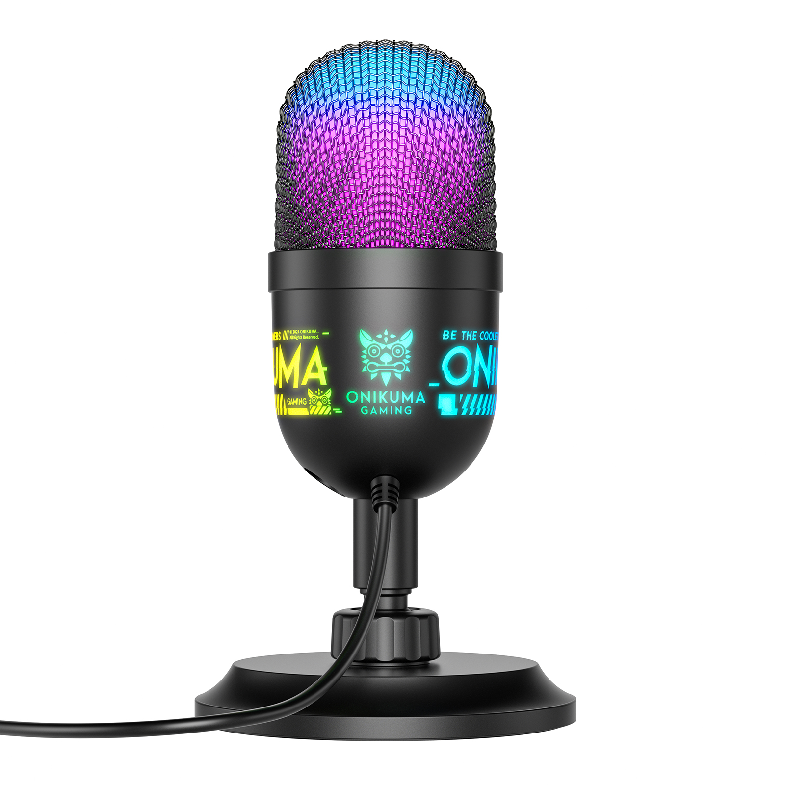 ONIKUMA M930 USB Condenser Gaming Microphone with Dynamic RGB Illumination, On-Board Gain Control Knob, and Adjustable Desktop Stand for PC Streaming & Podcasting (Black) - Image 6