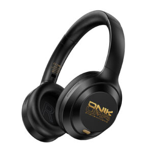 ONIKUMA GT811 Premium Wireless Gaming Headset with Stealth Microphone, Plush Leatherette Ear Cushions, and Gold Accents for PC, Mac & Mobile (Matte Black)