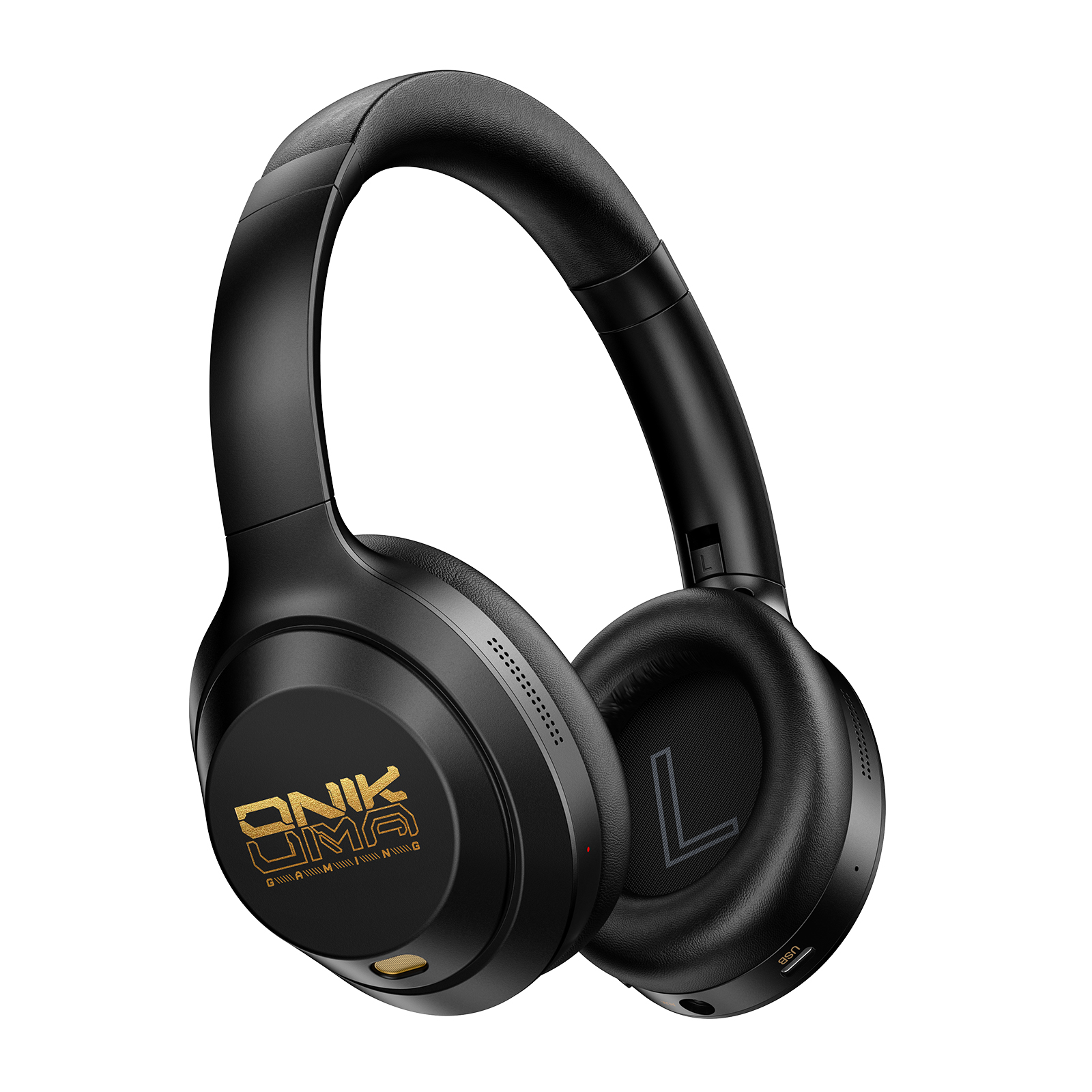 ONIKUMA GT811 Premium Wireless Gaming Headset with Stealth Microphone, Plush Leatherette Ear Cushions, and Gold Accents for PC, Mac & Mobile (Matte Black) - Image 5