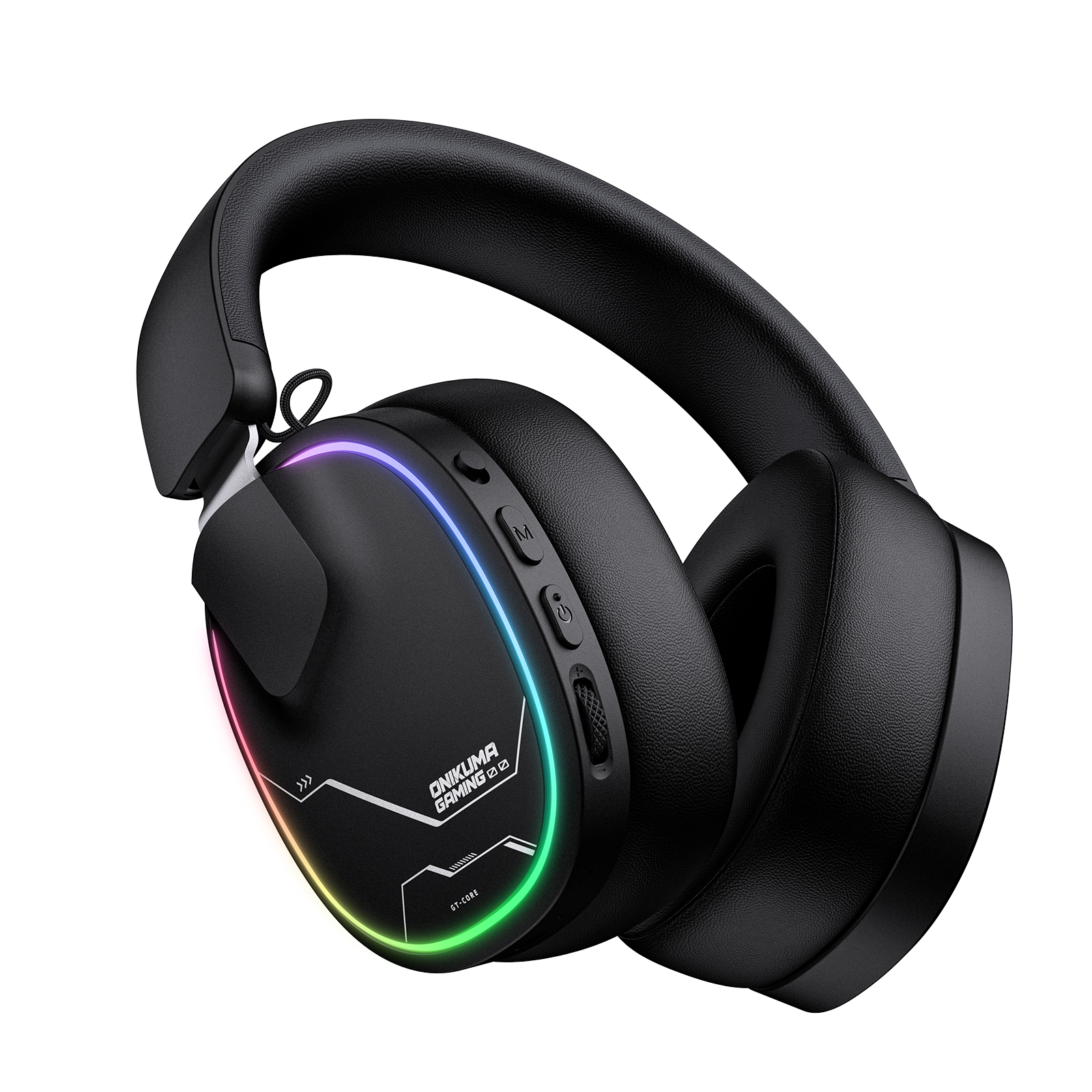 ONIKUMA GT836 Wireless Gaming Headset with Dynamic RGB Lighting, Noise-Isolating Boom Mic, and 2.4GHz Dual USB-A/Type-C Dongle for PC, PS5, Mac & Mobile (Black) - Image 4