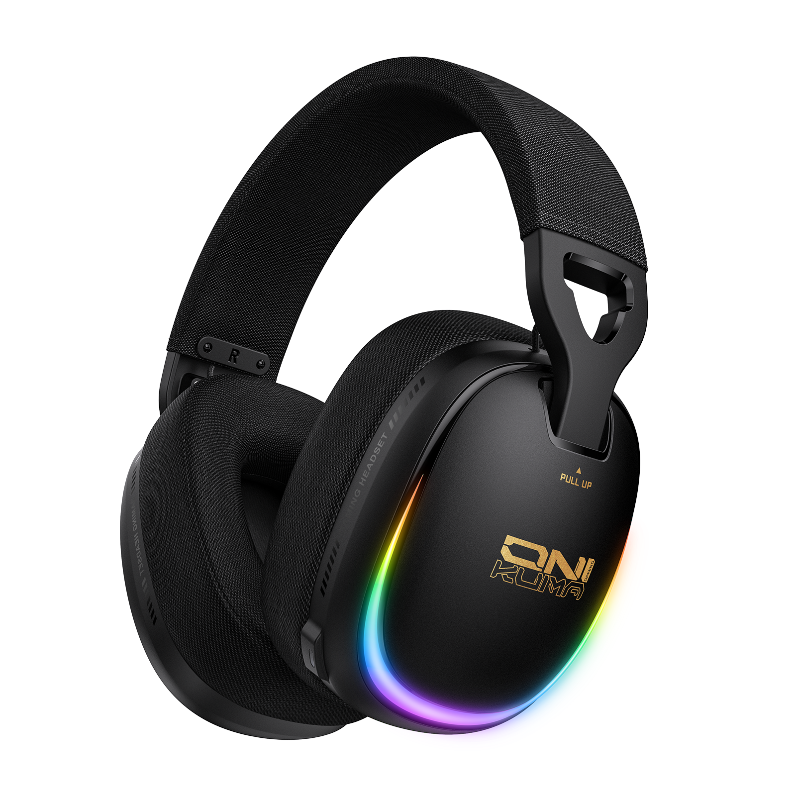 ONIKUMA GT805 Wireless Gaming Headset with Breathable Fabric Mesh, 2.4GHz Dual USB-C/USB-A Receiver, Stealth Mic, and RGB Lighting for PC, PS5, Mac & Mobile - Image 7