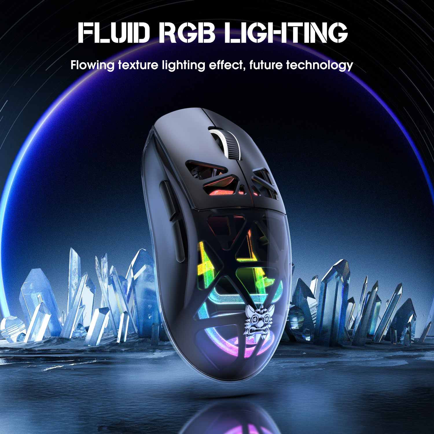 ONIKUMA CW930 Gaming Mouse with Transparent Crystal Shell, Internal Neon Tube RGB Lighting, and Ergonomic Grip for PC & Mac (Black/White) - Image 10