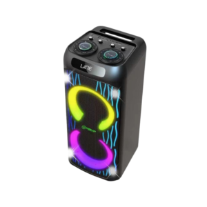 VOVO V-1185 Dual 10" 100W Bluetooth Party Speaker with LED Lights & Wireless Microphone