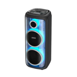 VOVO V-1160 Dual 10-Inch 100W Bluetooth Party Speaker with Wireless Microphone & LED Lights