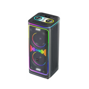 VOVO V-2930 8" × 2 60W Bluetooth Party Speaker with LED Lights & Wireless Microphone