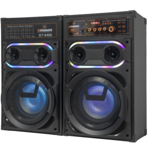 GAMMA GT-9400 Dual 9-Inch AC-Powered Sound System with Oval RGB Tweeter Halo and Karaoke Control Deck