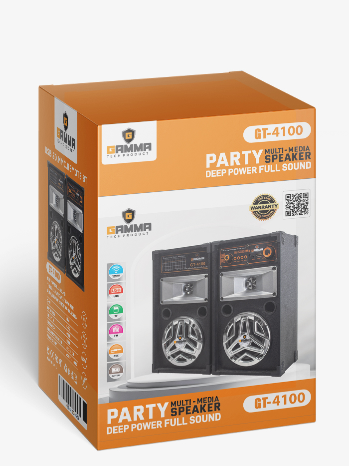 GAMMA GT-4100 Dual 4-Inch AC-Powered Bookshelf Sound System with Silver Horn Tweeters and Pro Control Panel - Image 2