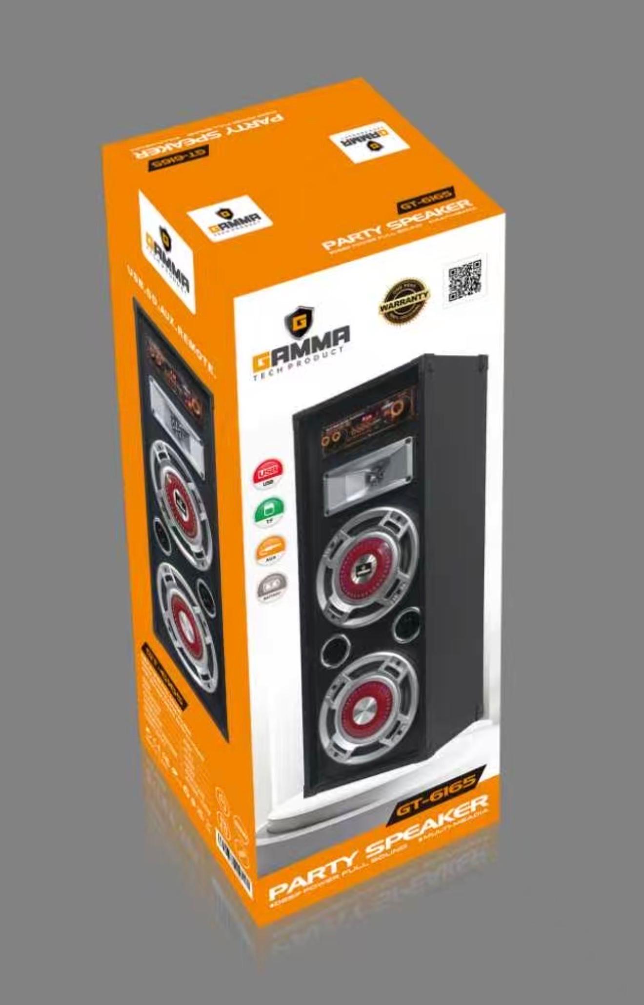 GAMMA GT-6165 Dual 6-Inch AC-Powered Single Tower Speaker with Red Accent Drivers and Multi-Input Control Deck - Image 2